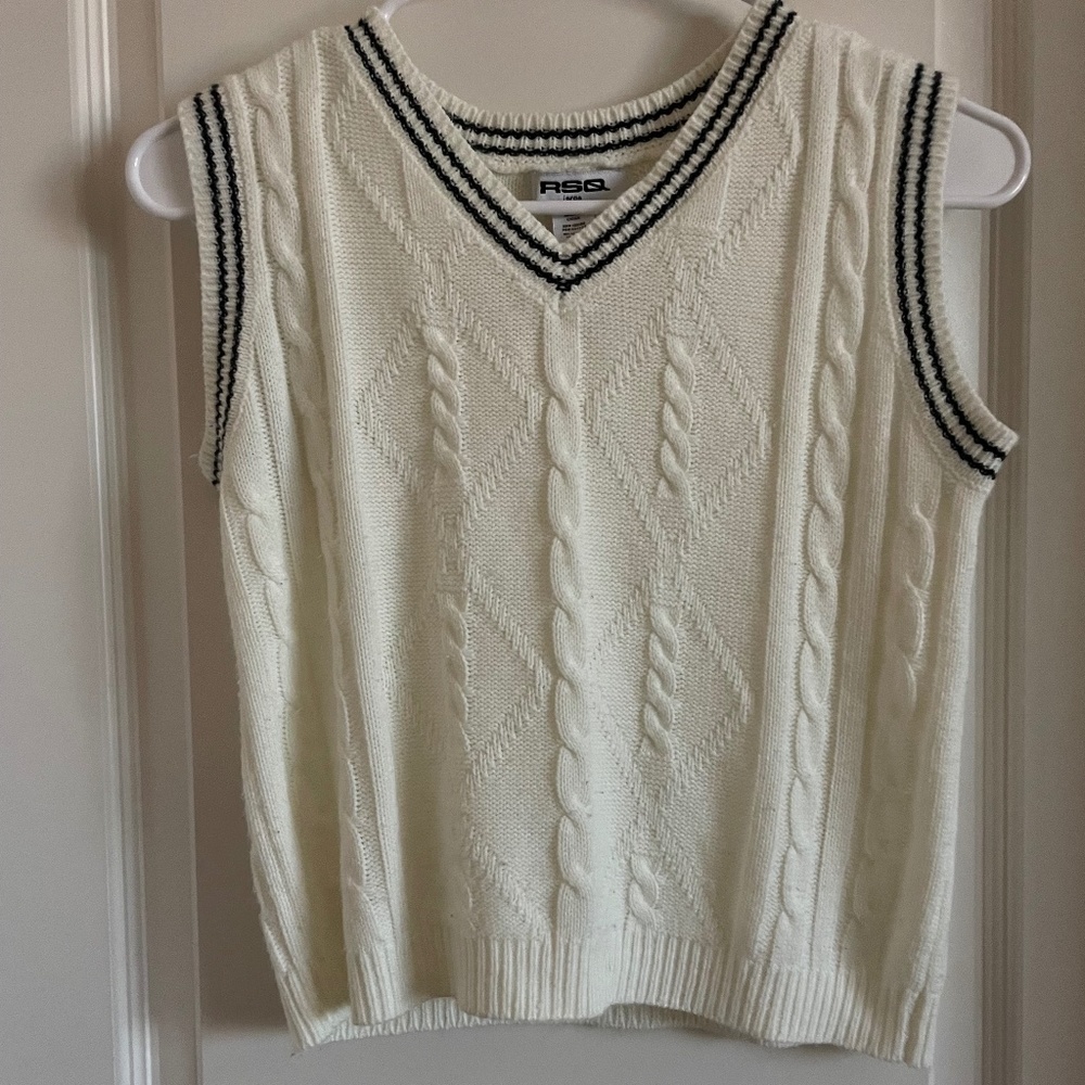 creme sweater vest